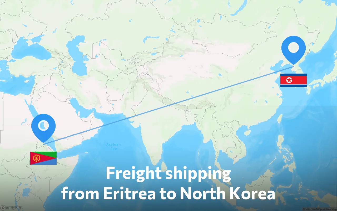 Shipping route from Eritrea to North Korea