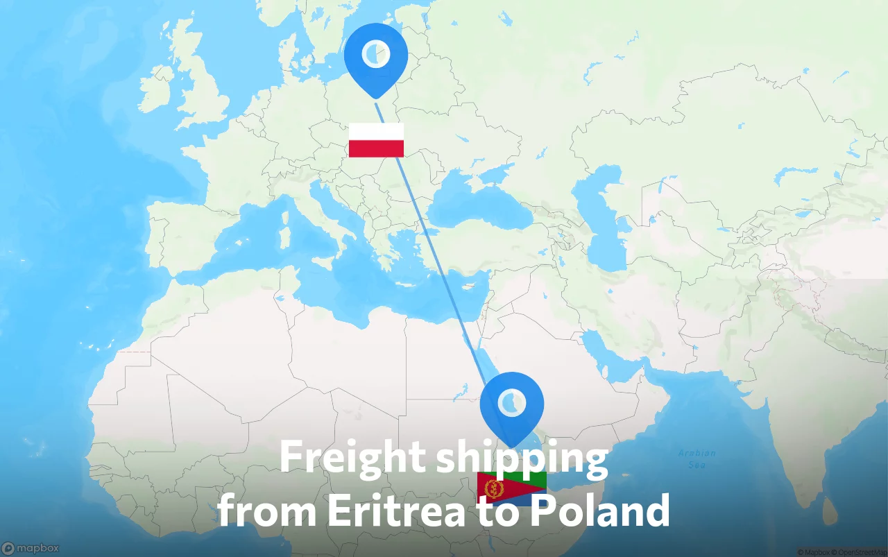 Shipping route from Eritrea to Poland