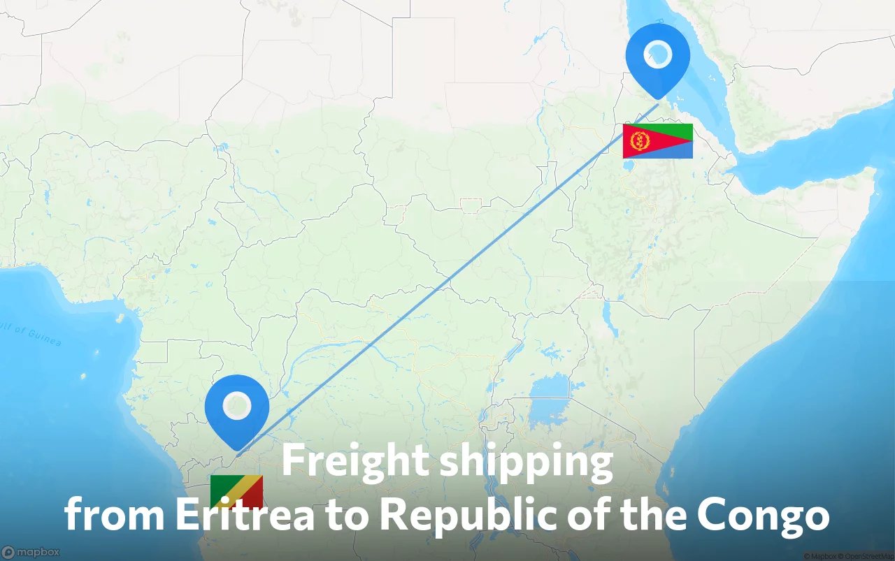 Shipping route from Eritrea to Republic of the Congo