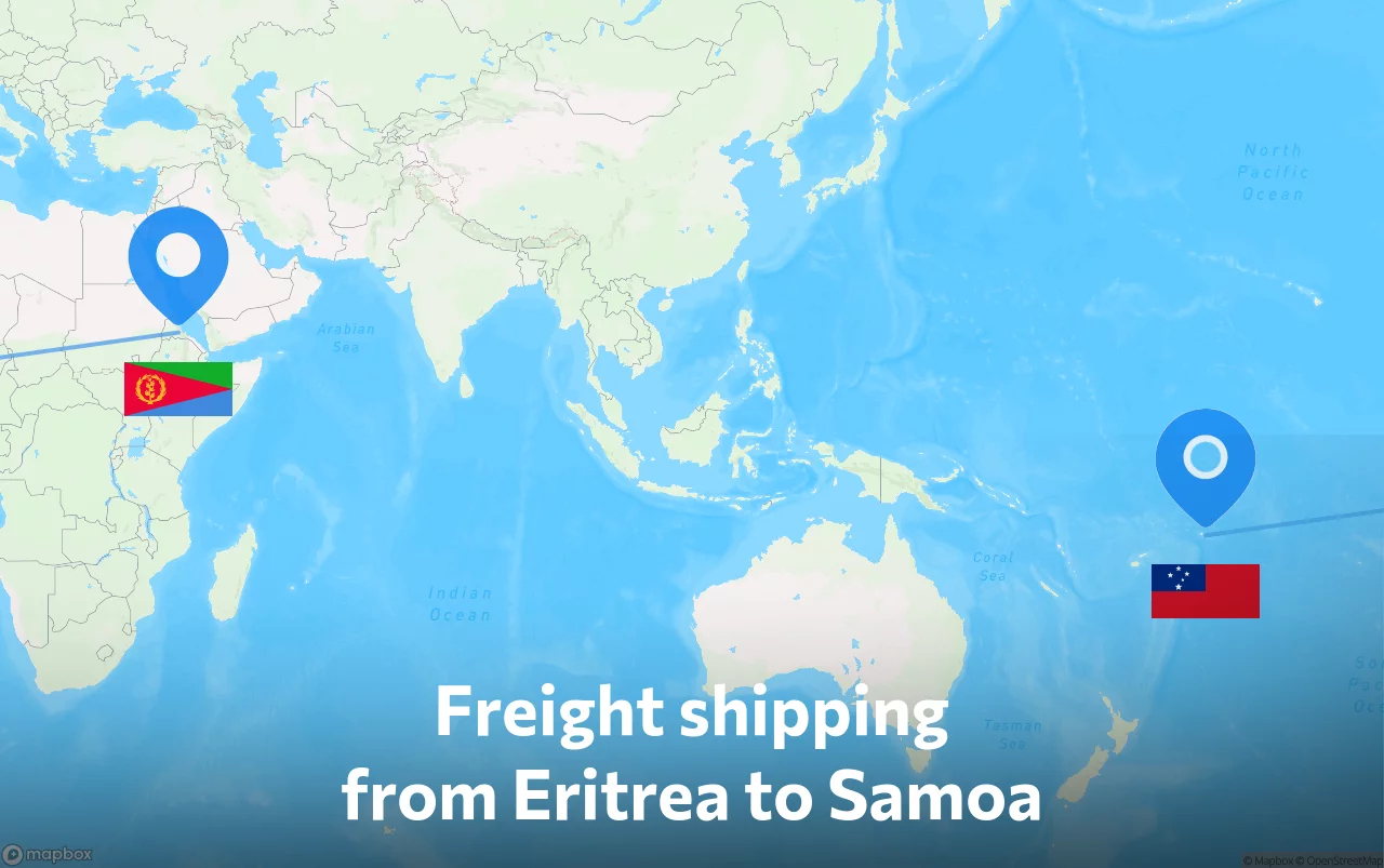 Shipping route from Eritrea to Samoa