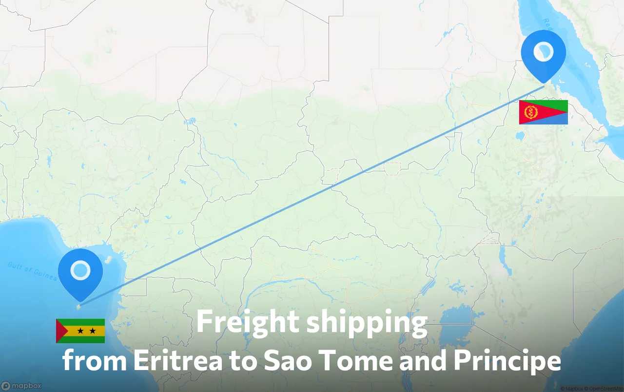 Shipping route from Eritrea to Sao Tome and Principe
