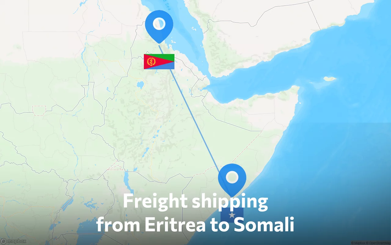 Shipping route from Eritrea to Somali
