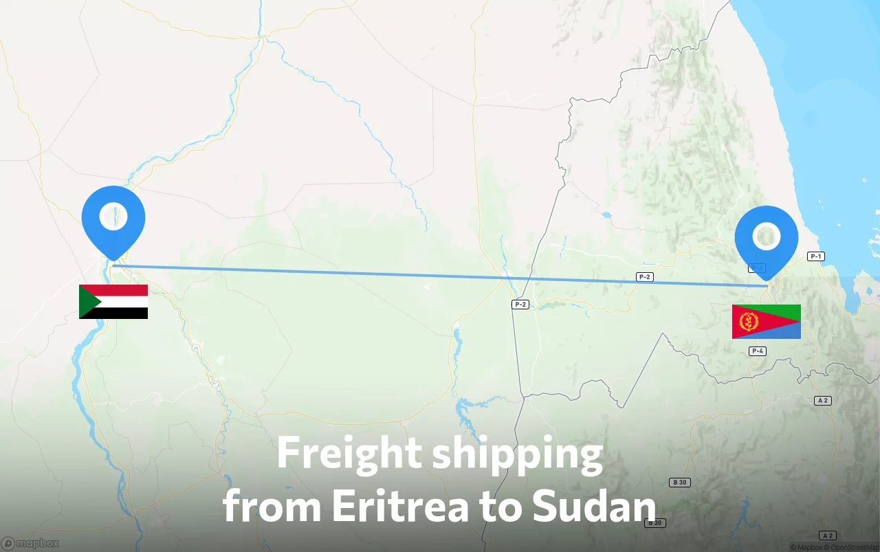 Shipping route from Eritrea to Sudan