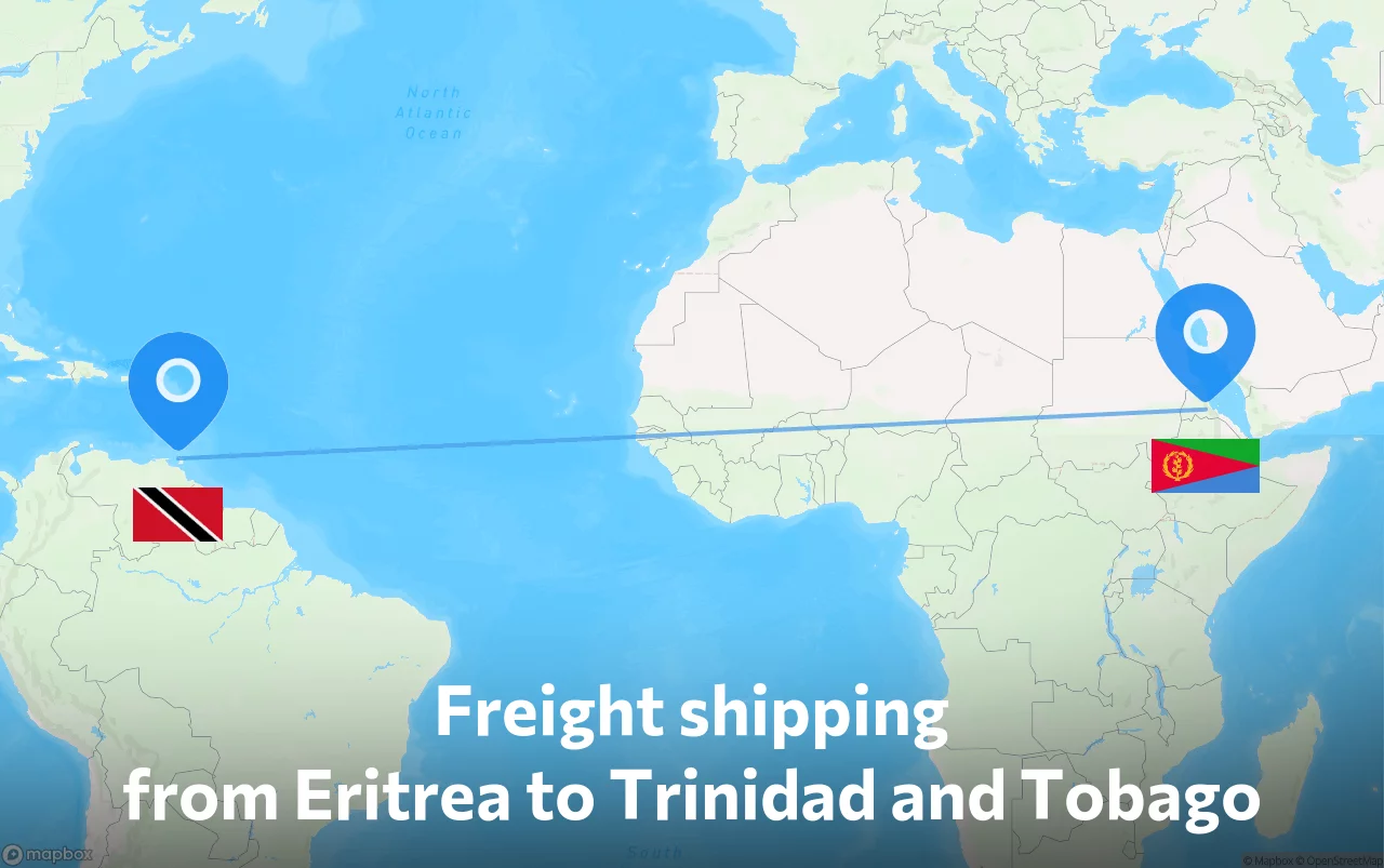 Shipping route from Eritrea to Trinidad and Tobago