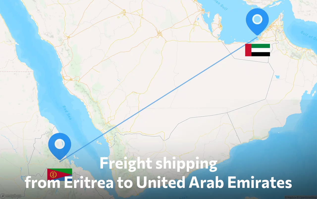 Shipping route from Eritrea to United Arab Emirates