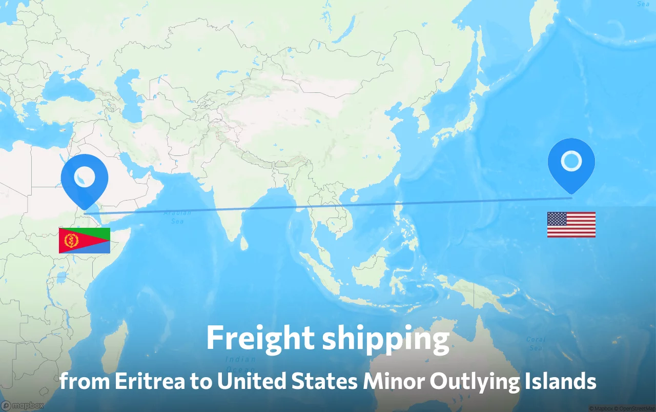 Shipping route from Eritrea to United States Minor Outlying Islands