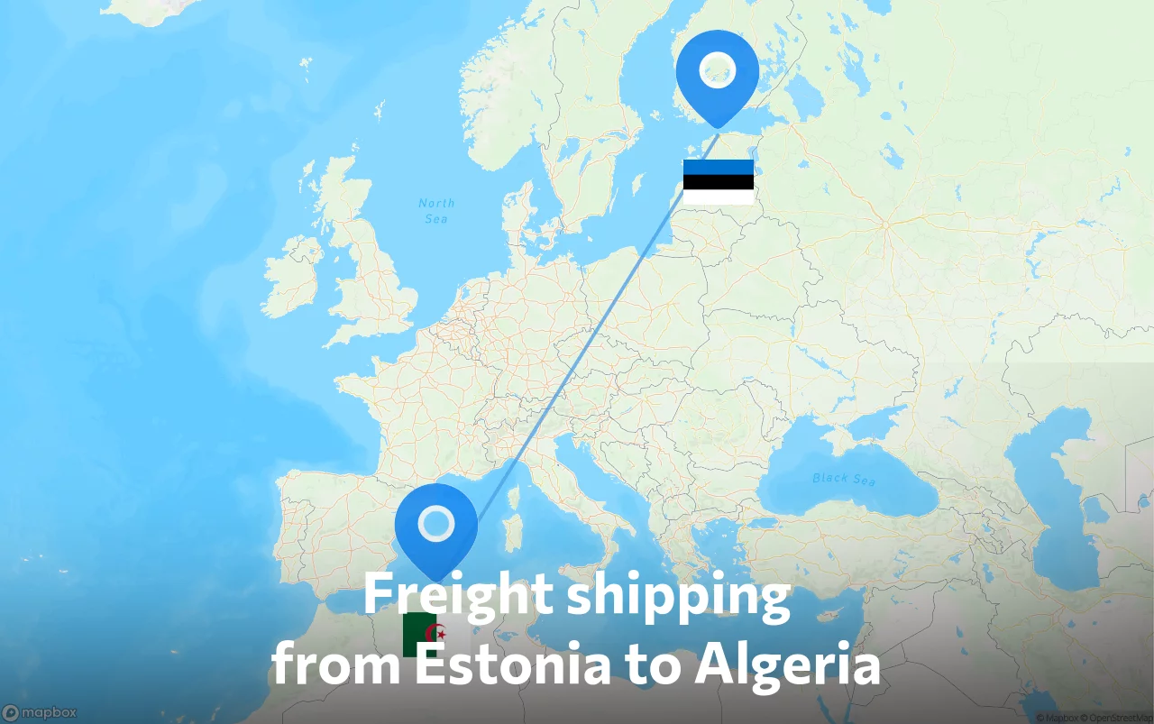 Shipping route from Estonia to Algeria