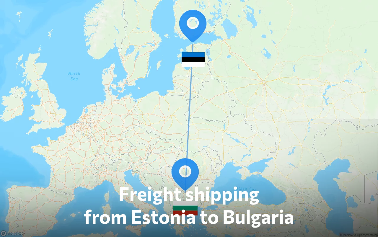 Shipping route from Estonia to Bulgaria