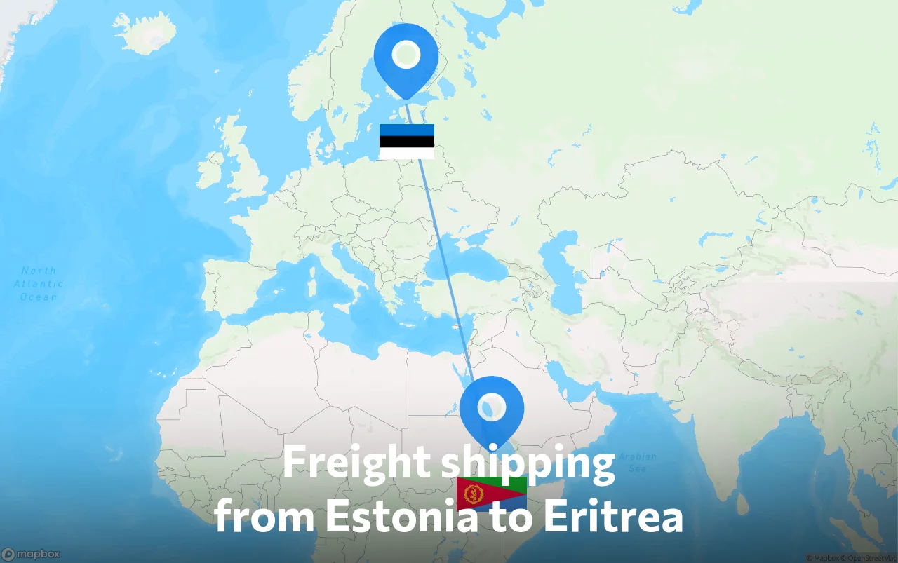 Shipping route from Estonia to Eritrea