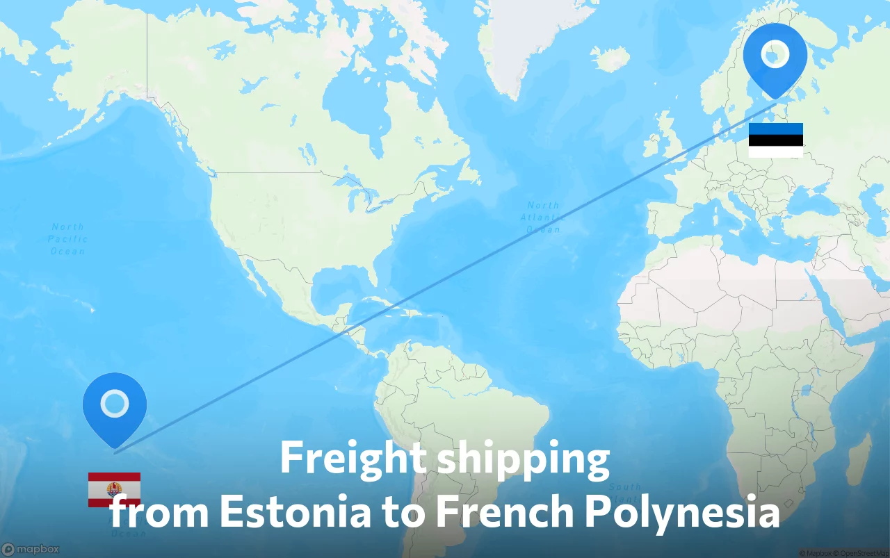Shipping route from Estonia to French Polynesia