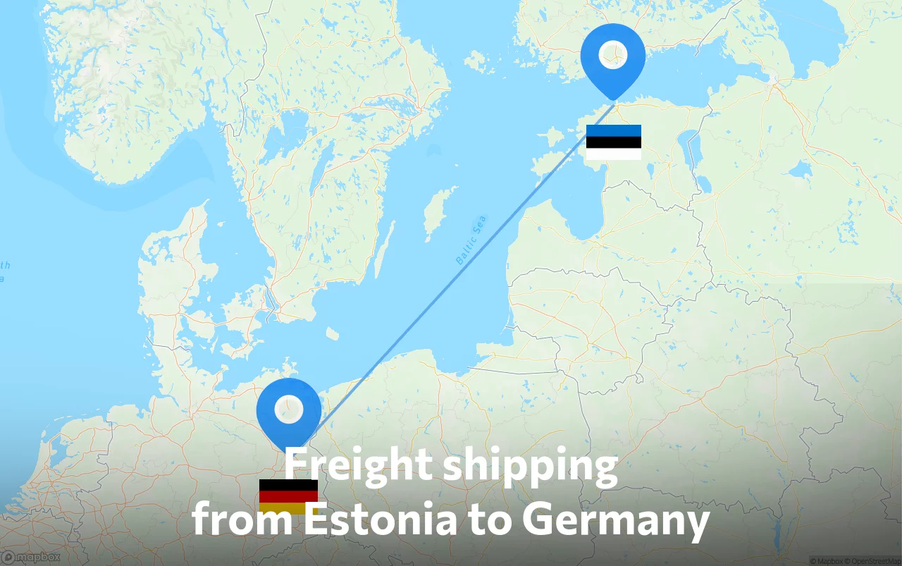 Shipping route from Estonia to Germany