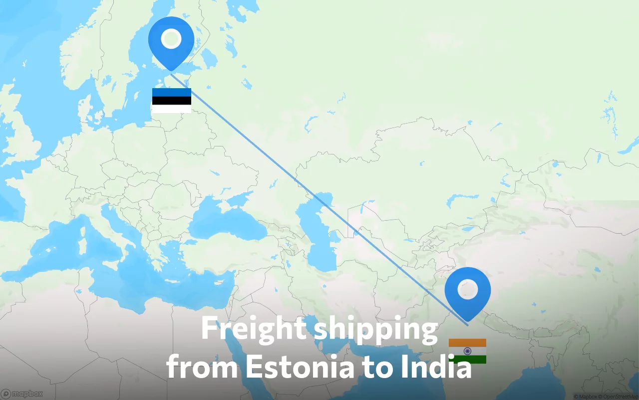 Shipping route from Estonia to India
