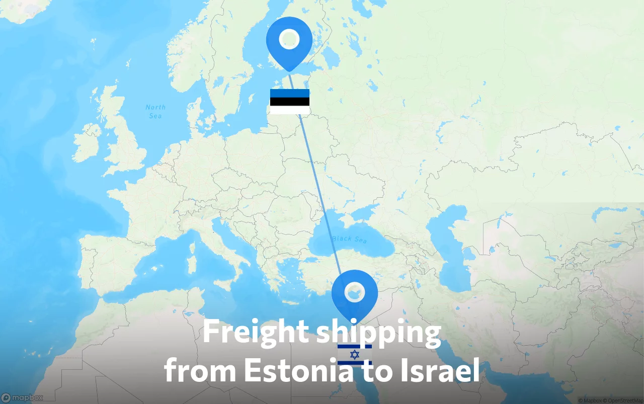 Shipping route from Estonia to Israel