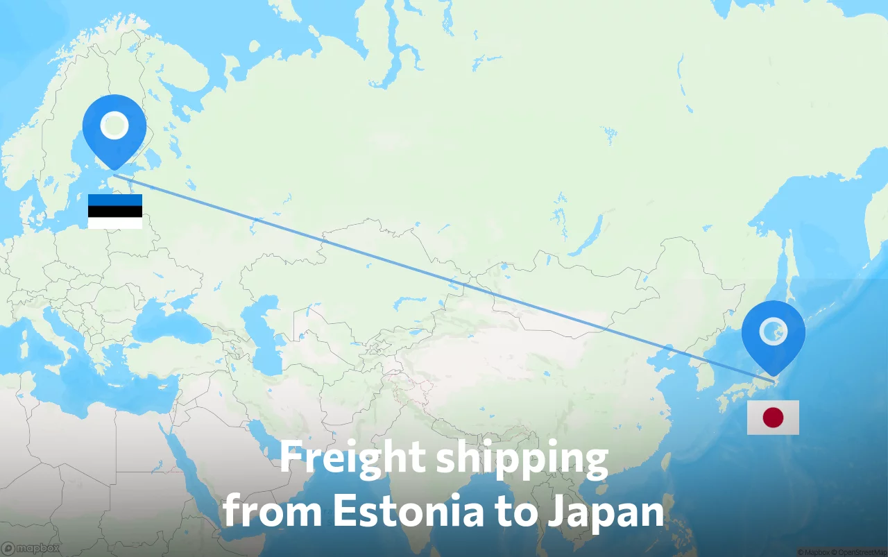 Shipping route from Estonia to Japan