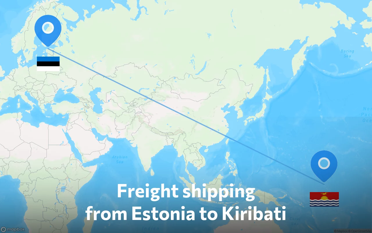 Shipping route from Estonia to Kiribati