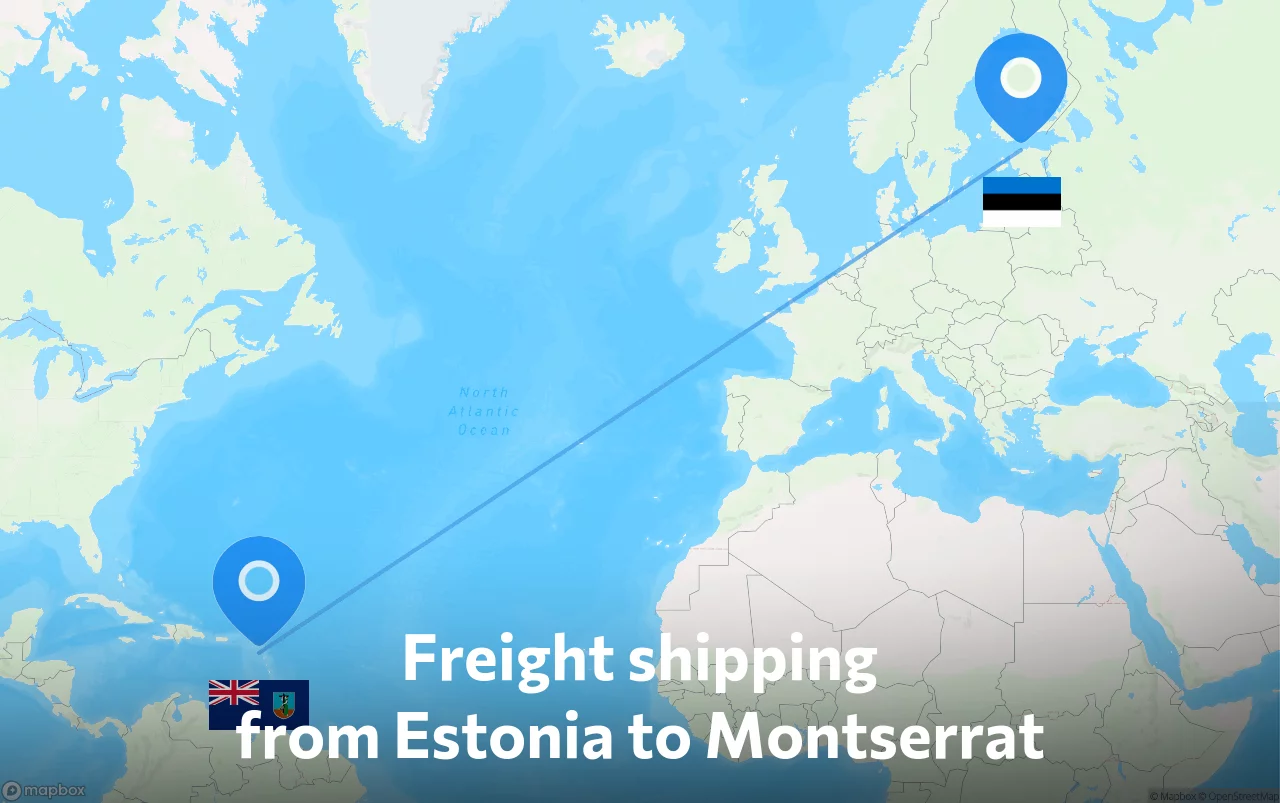 Shipping route from Estonia to Montserrat