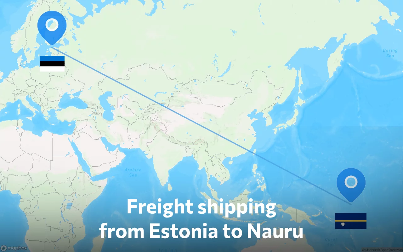 Shipping route from Estonia to Nauru