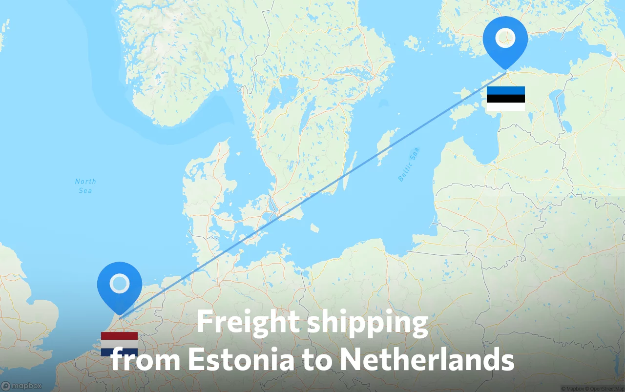 Shipping route from Estonia to Netherlands