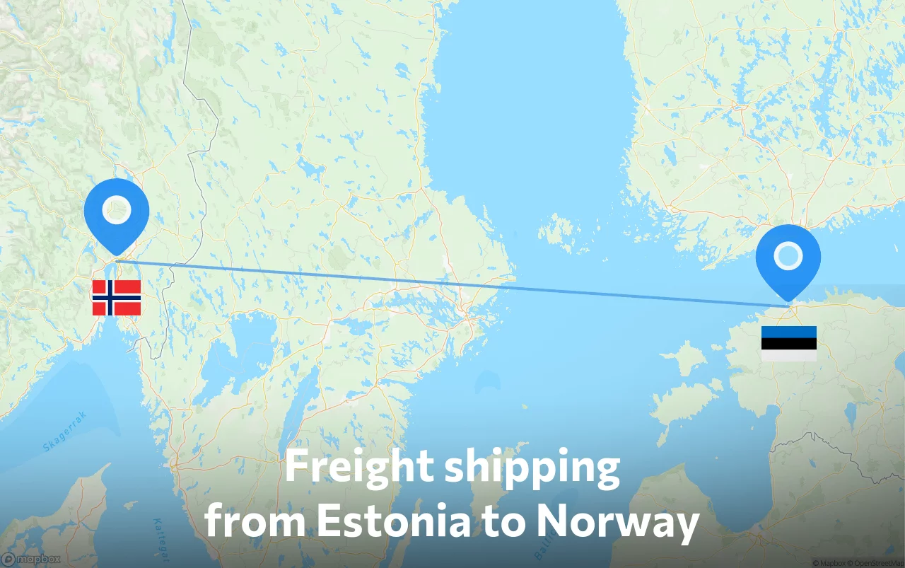 Shipping route from Estonia to Norway