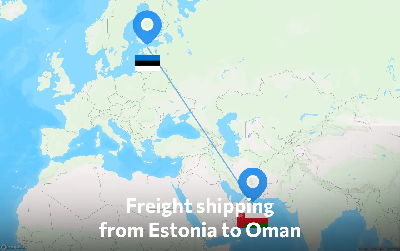 Shipping route from Estonia to Oman