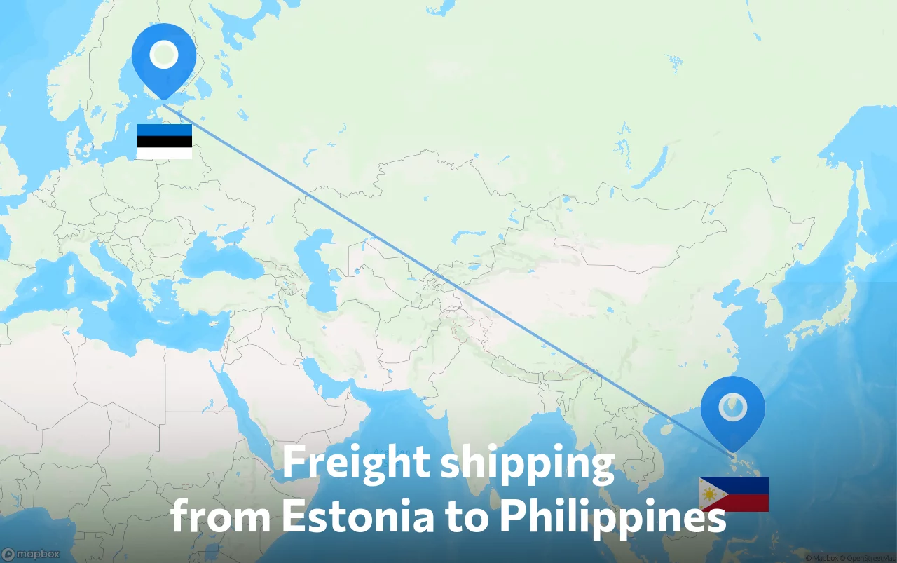 Shipping route from Estonia to Philippines