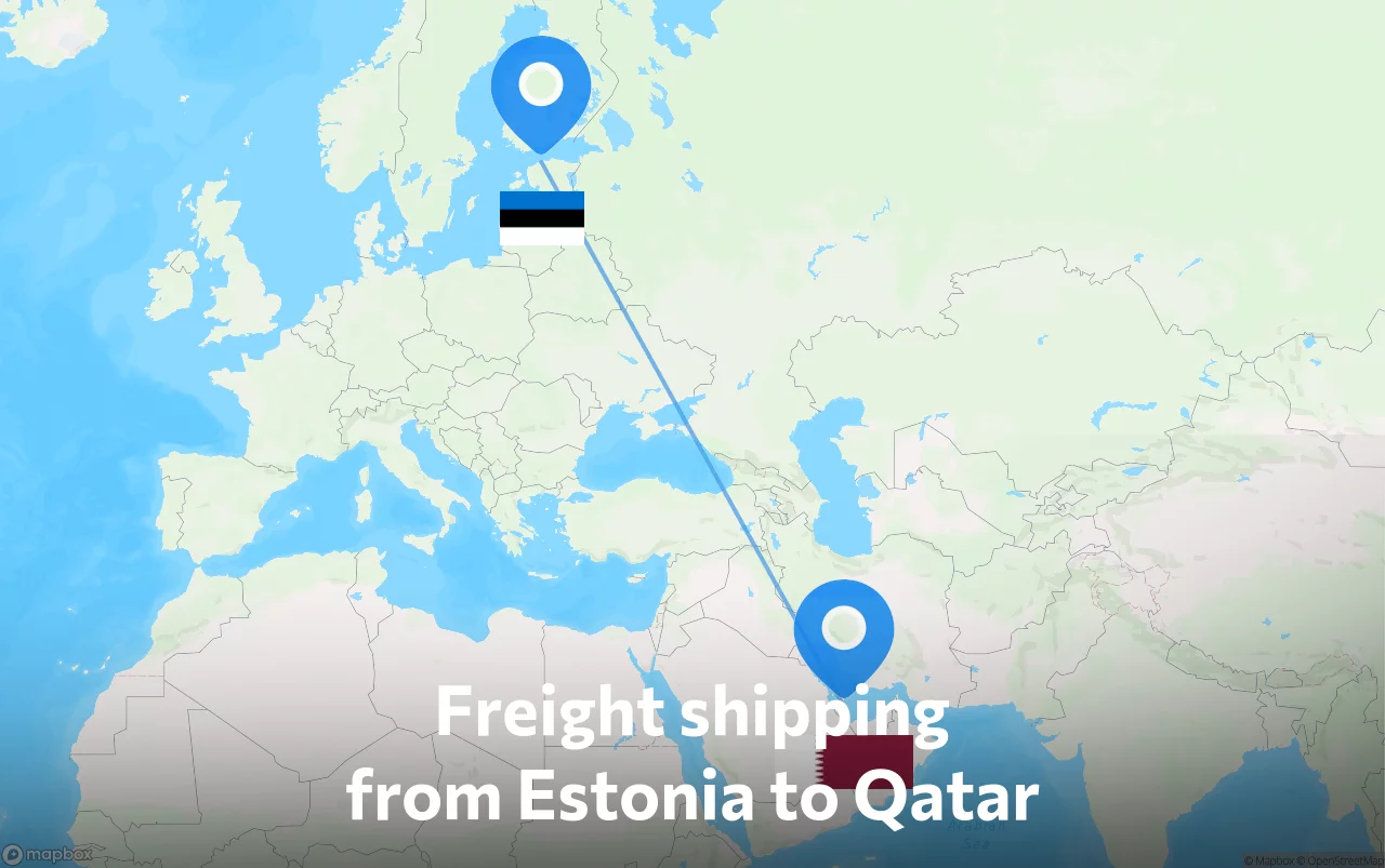 Shipping route from Estonia to Qatar