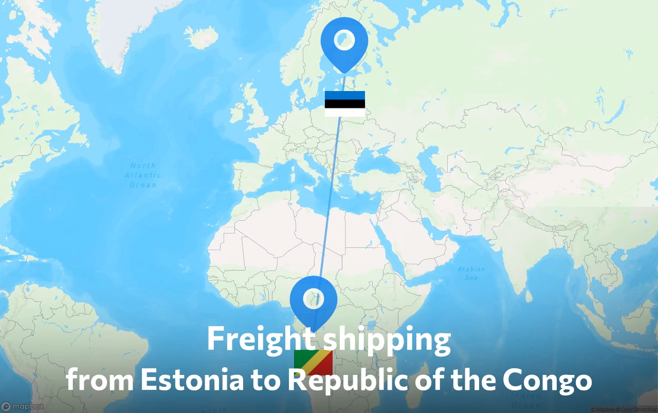 Shipping route from Estonia to Republic of the Congo