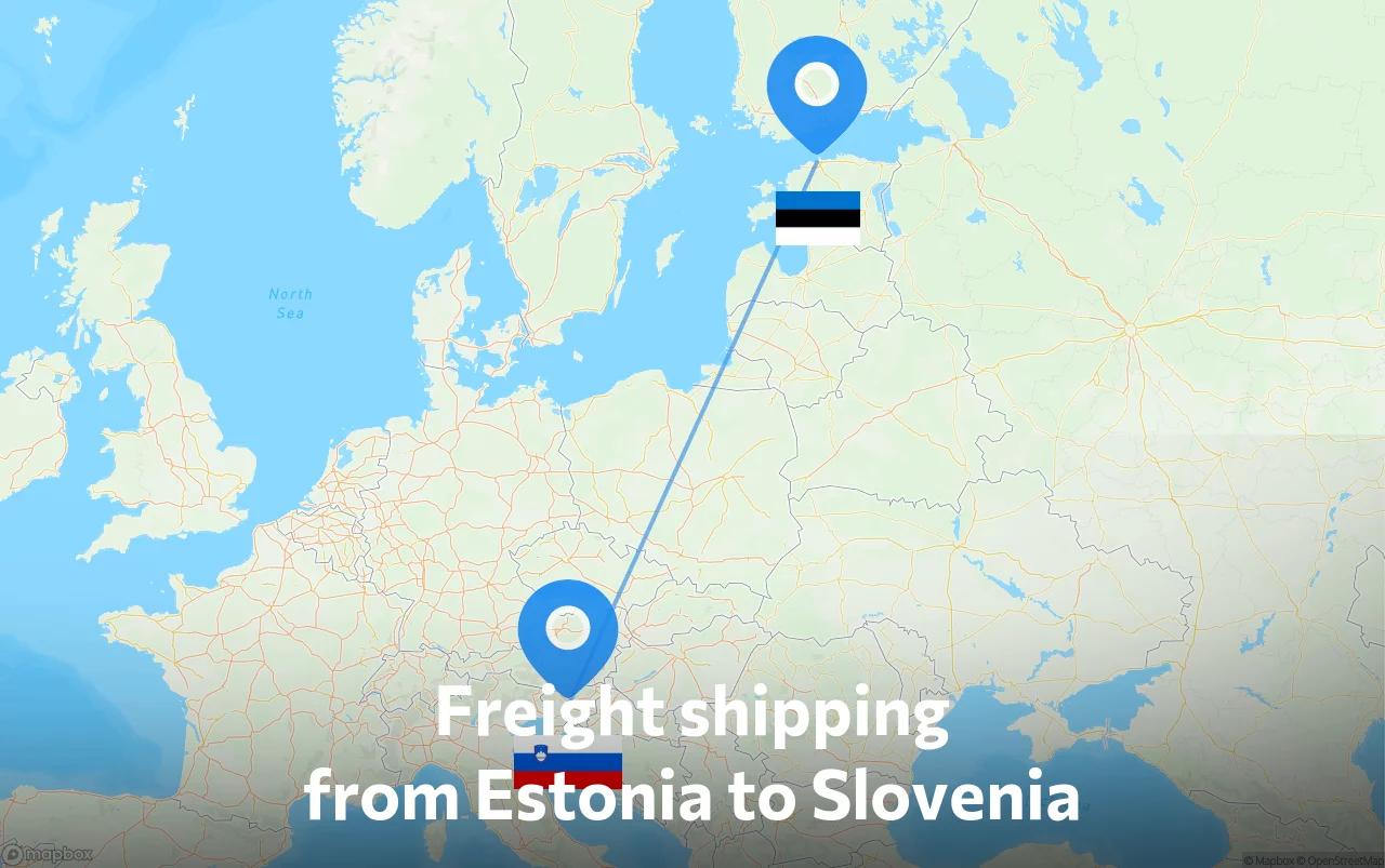 Shipping route from Estonia to Slovenia