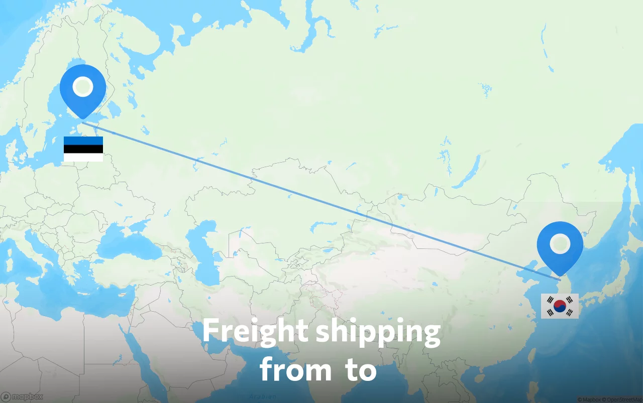 Shipping route from Estonia to South Korea