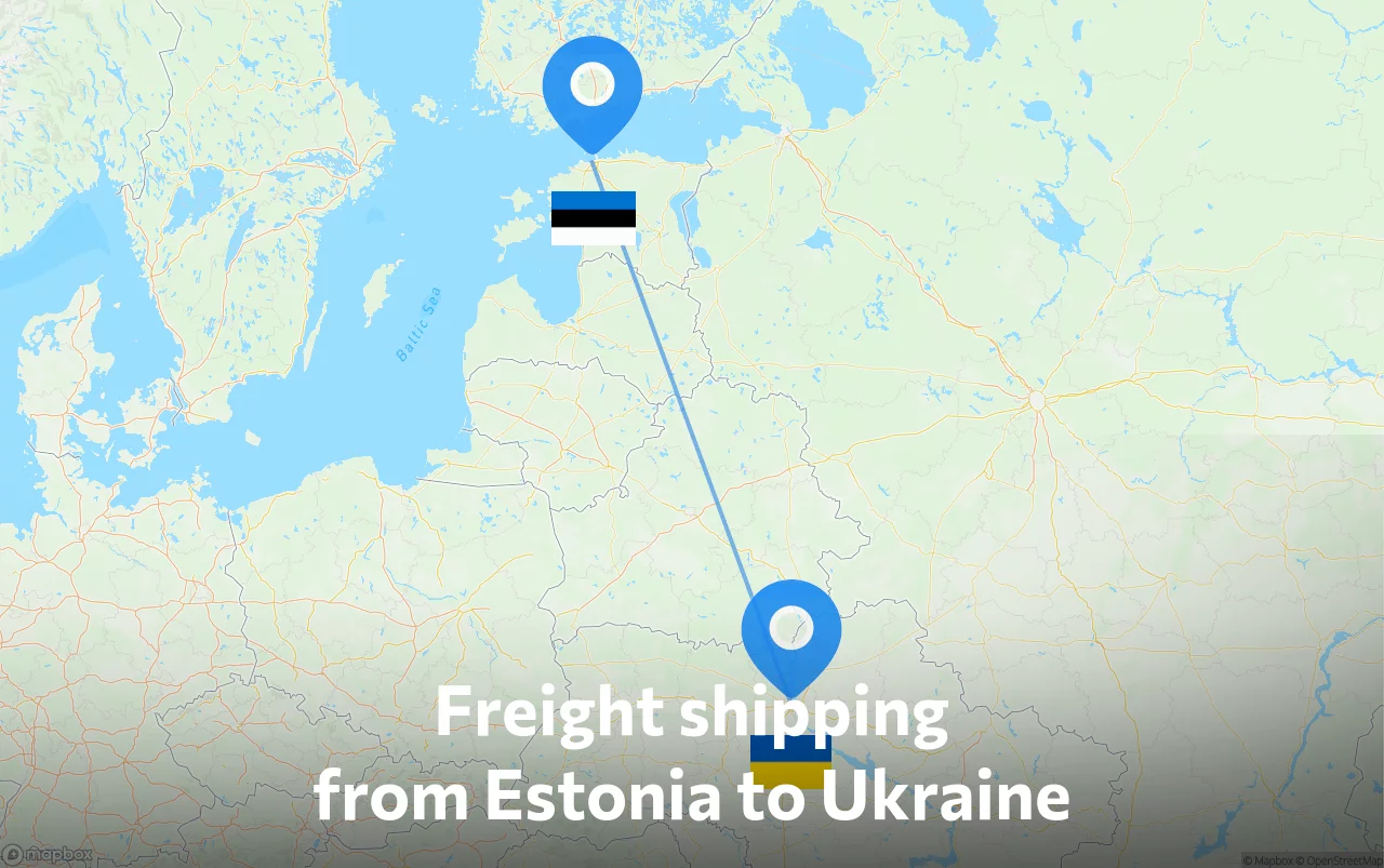 Shipping route from Estonia to Ukraine