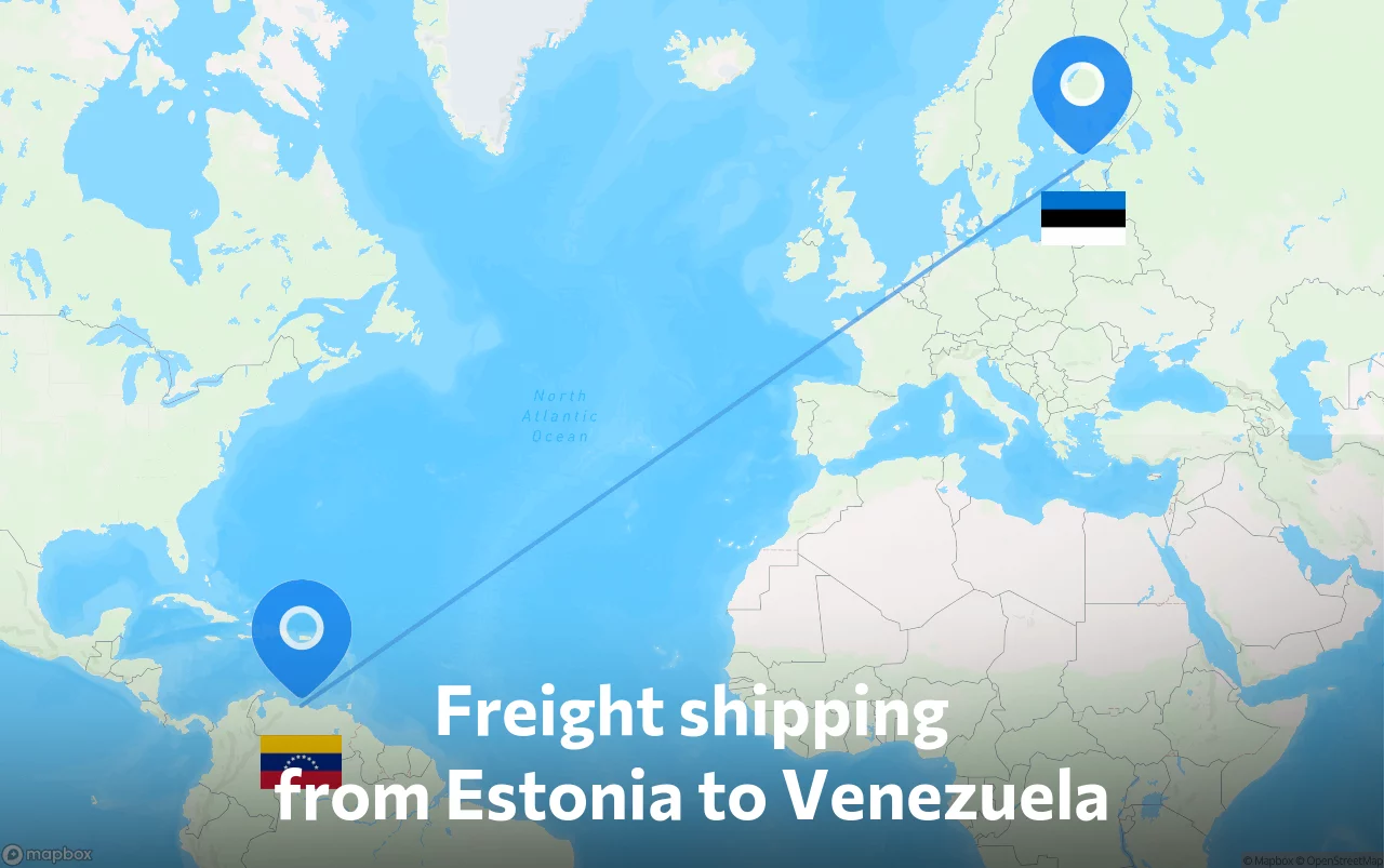 Shipping route from Estonia to Venezuela