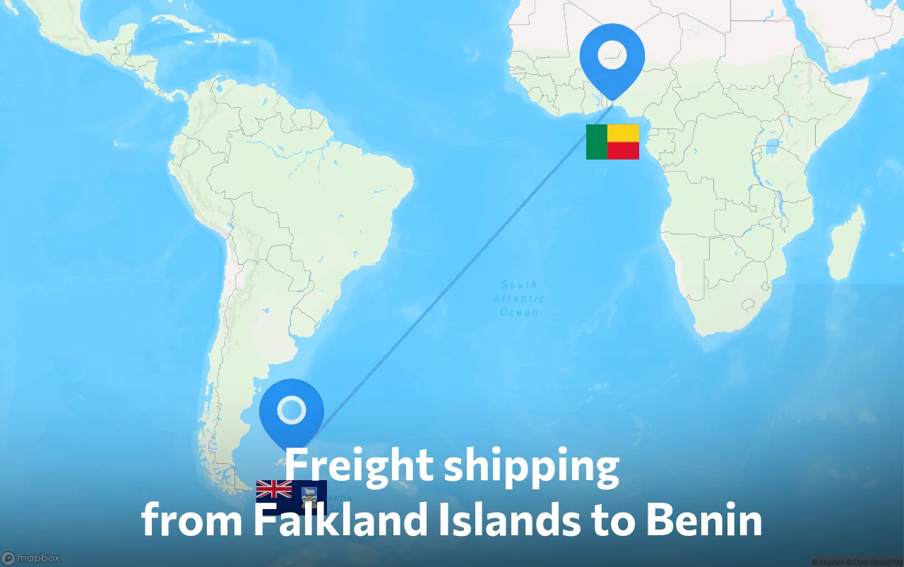 Shipping route from Falkland Islands to Benin