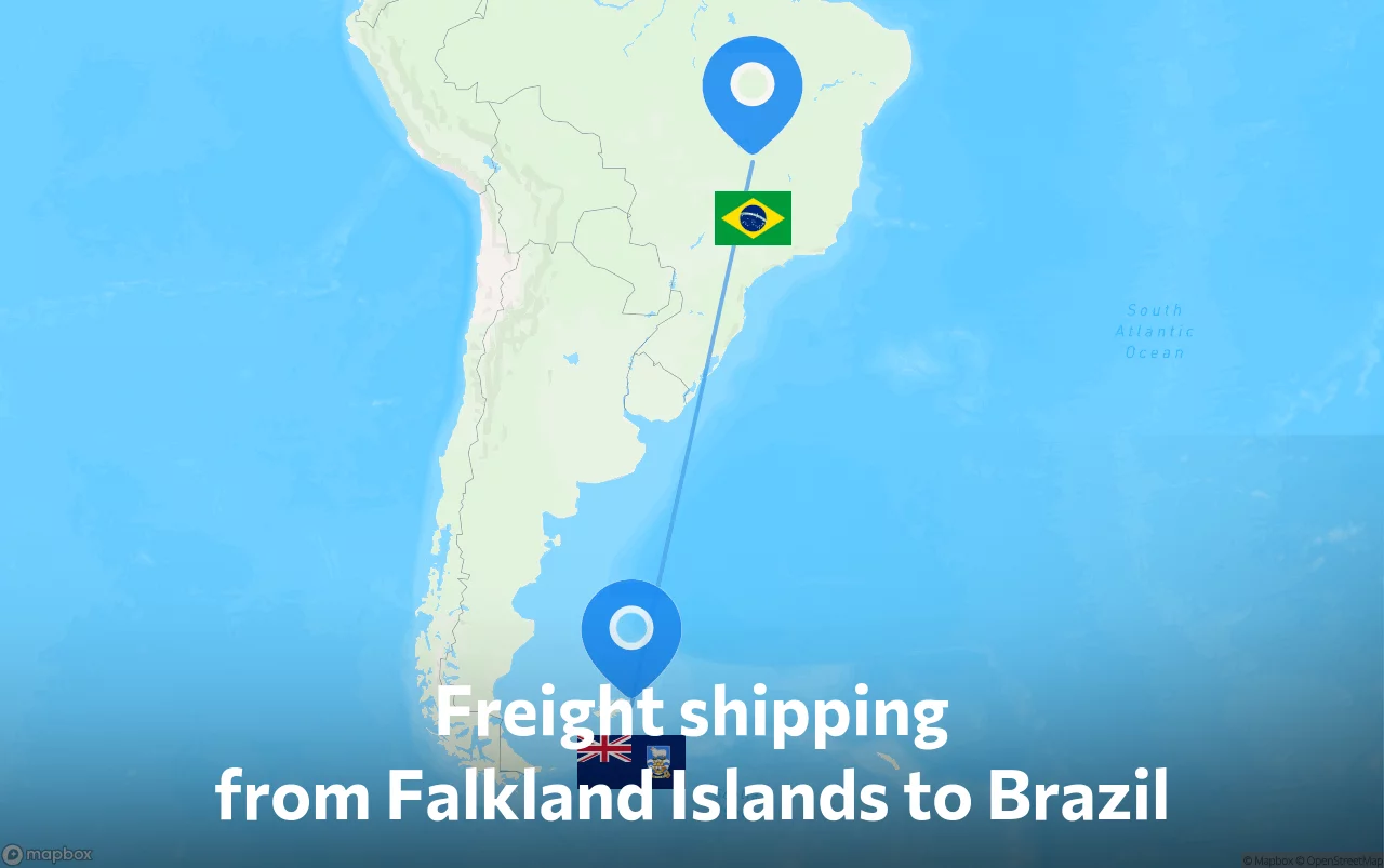 Shipping route from Falkland Islands to Brazil