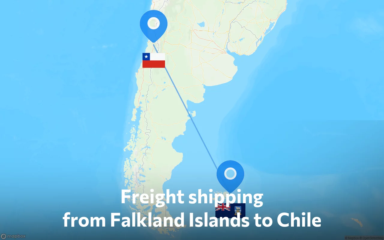 Shipping route from Falkland Islands to Chile