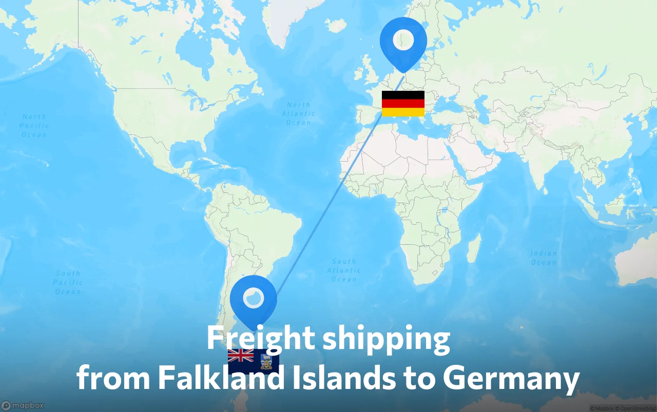 Shipping route from Falkland Islands to Germany