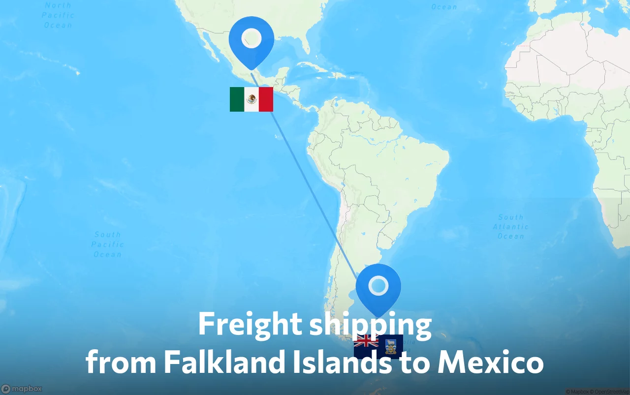 Shipping route from Falkland Islands to Mexico