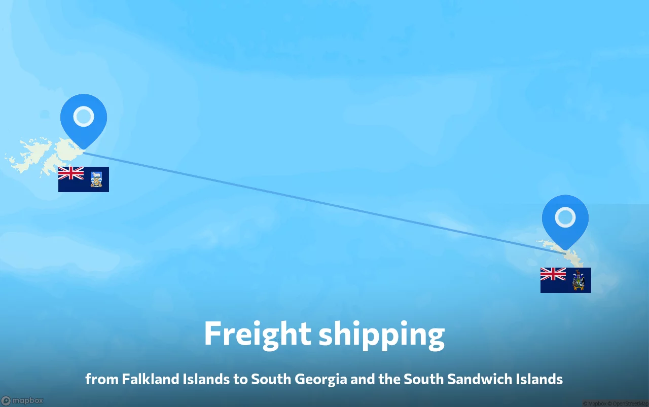 Shipping route from Falkland Islands to South Georgia and the South Sandwich Islands