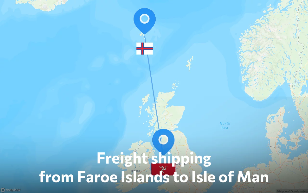 Shipping route from Faroe Islands to Isle of Man
