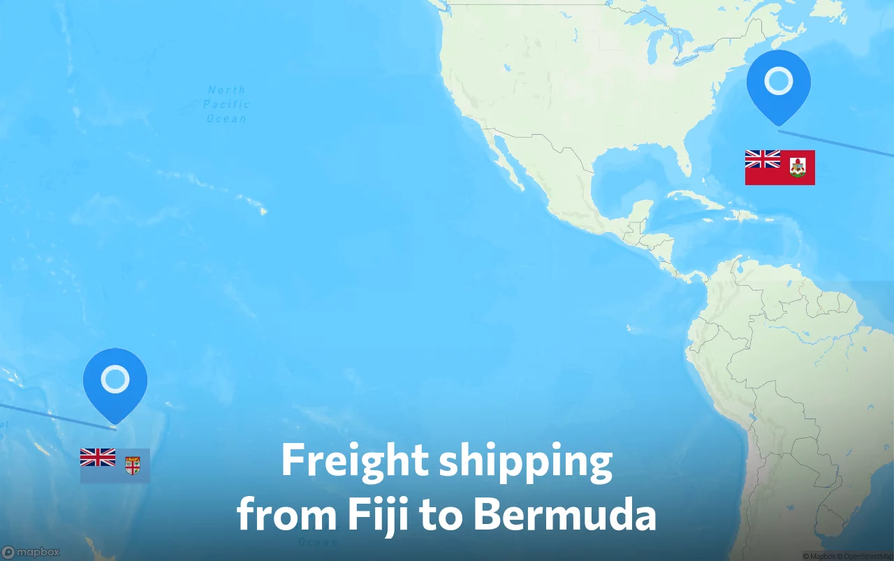 Shipping route from Fiji to Bermuda