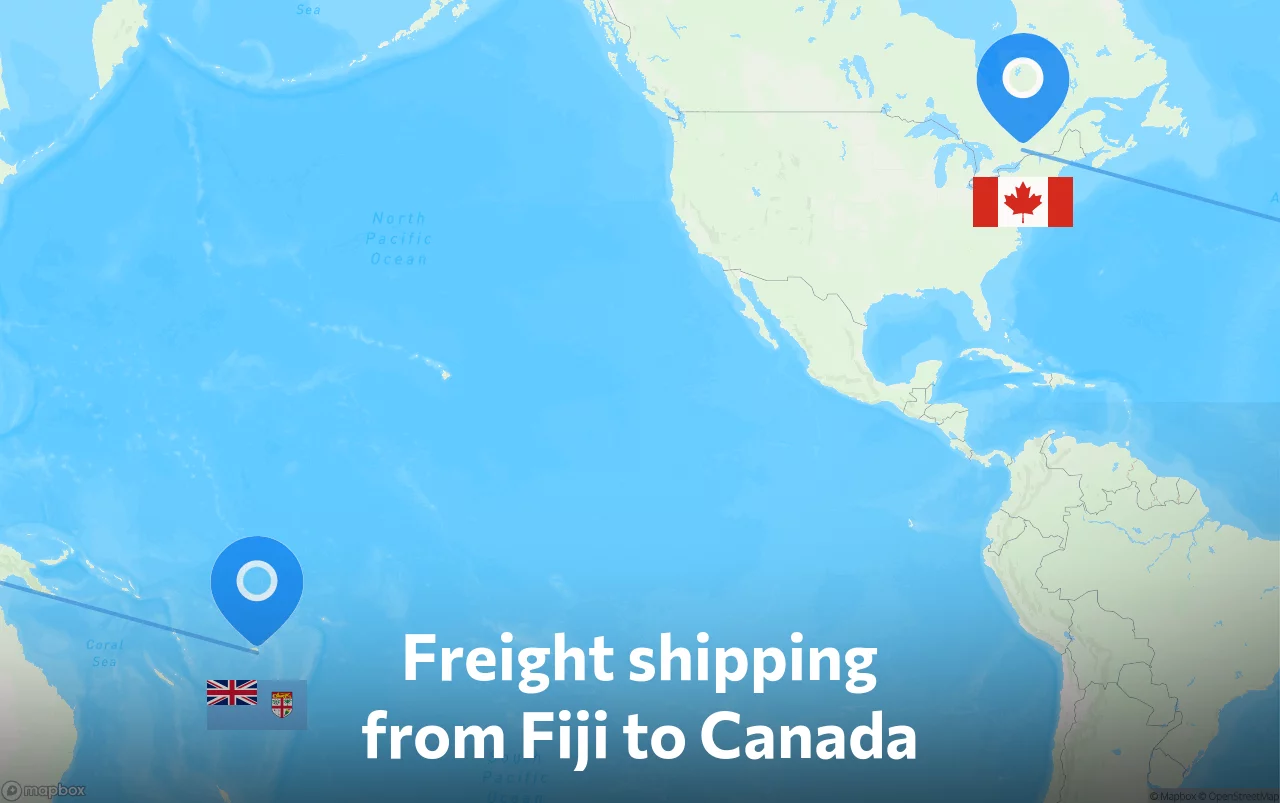 Shipping route from Fiji to Canada