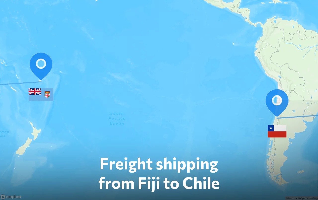 Shipping route from Fiji to Chile