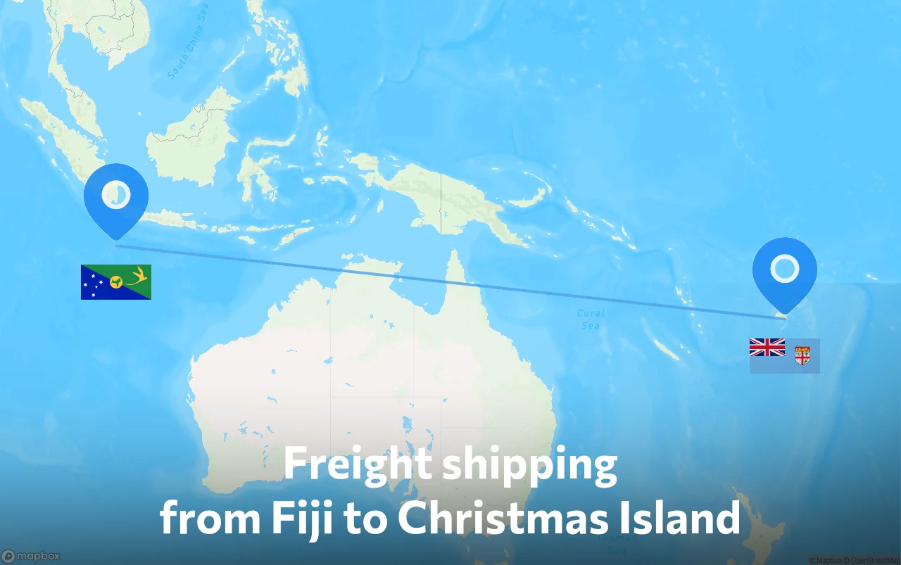 Shipping route from Fiji to Christmas Island