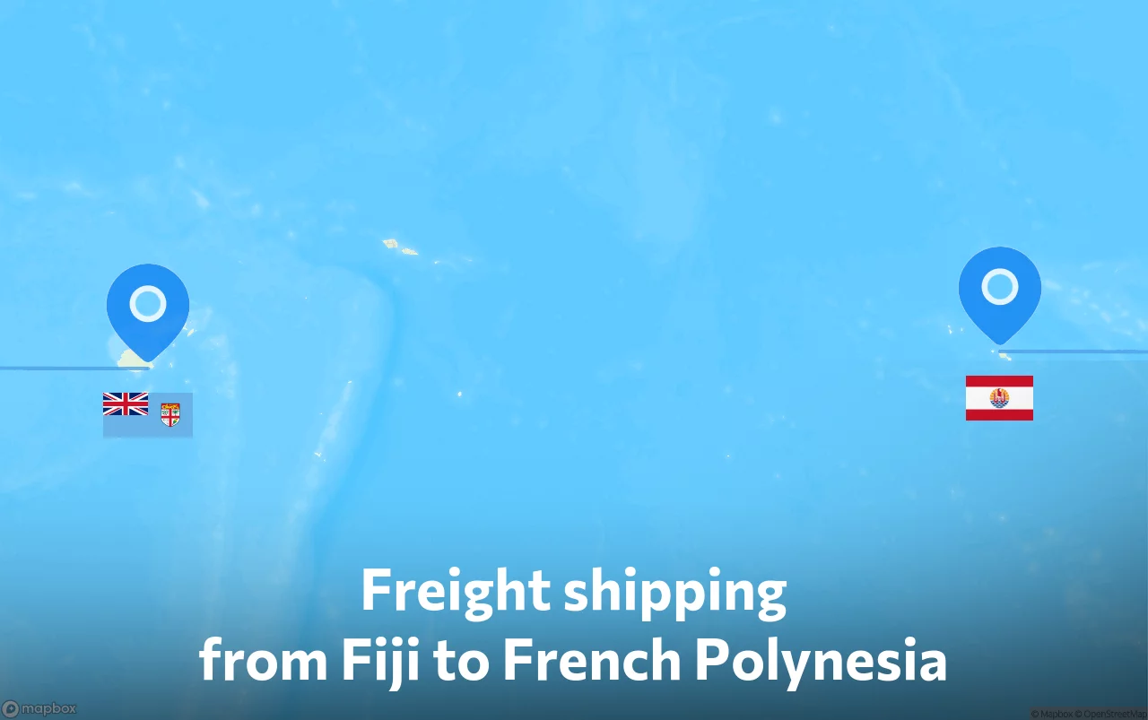 Shipping route from Fiji to French Polynesia