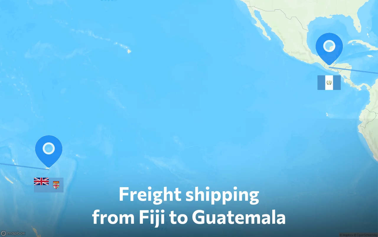 Shipping route from Fiji to Guatemala
