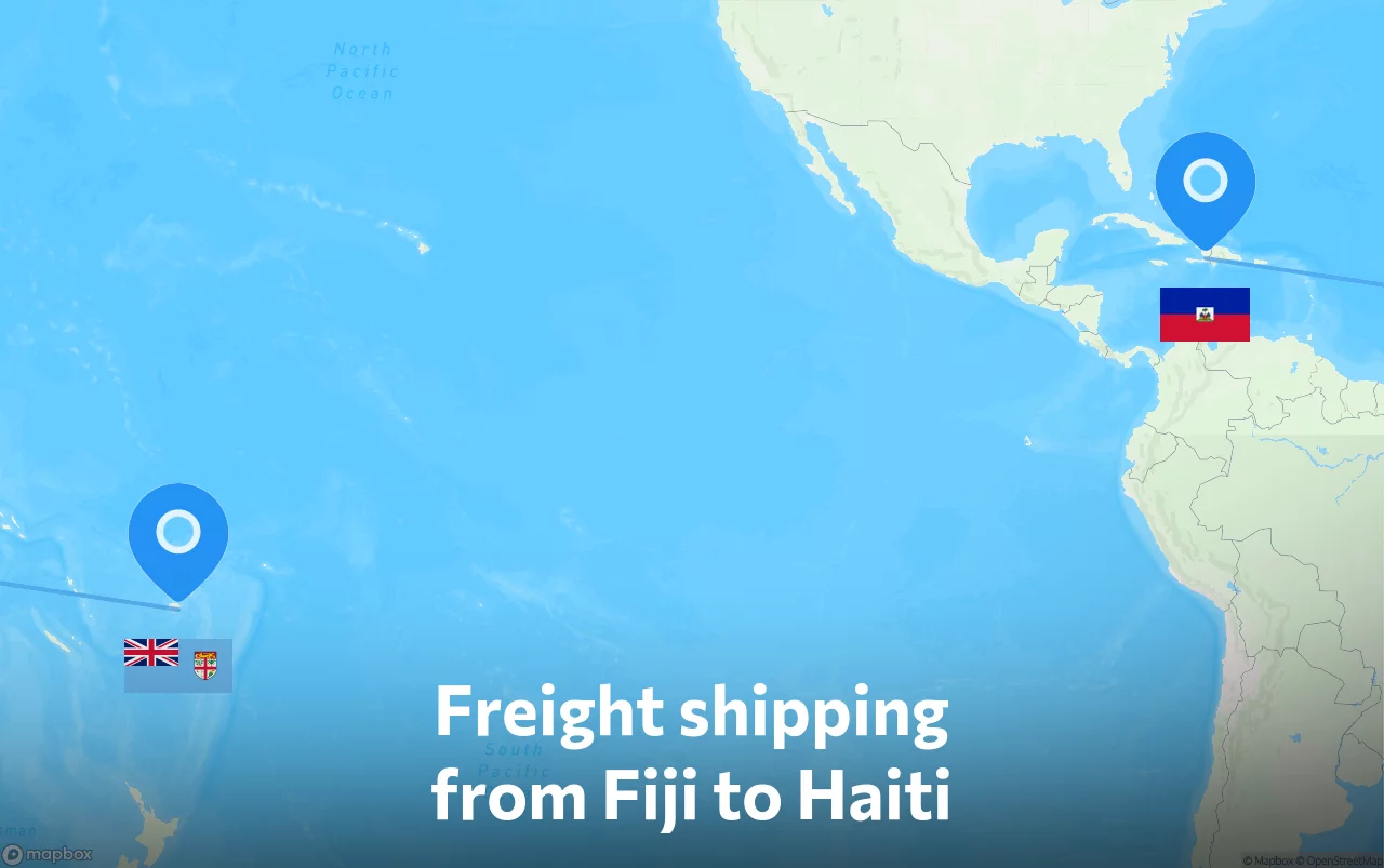 Shipping route from Fiji to Haiti