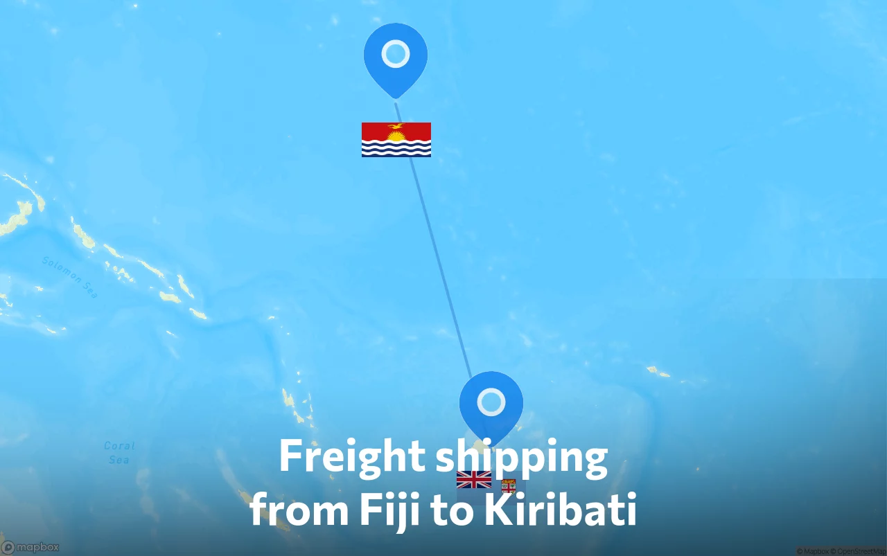 Shipping route from Fiji to Kiribati