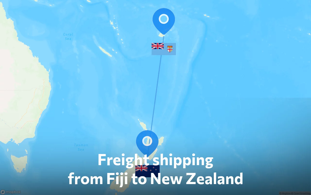Shipping route from Fiji to New Zealand