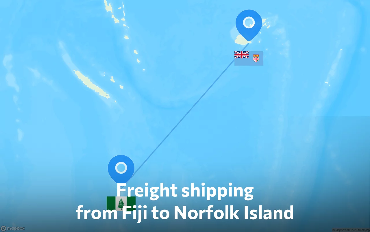 Shipping route from Fiji to Norfolk Island