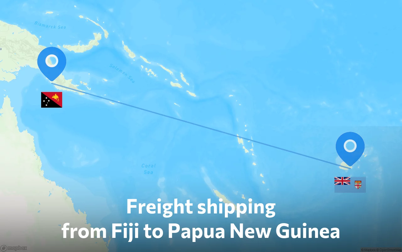 Shipping route from Fiji to Papua New Guinea