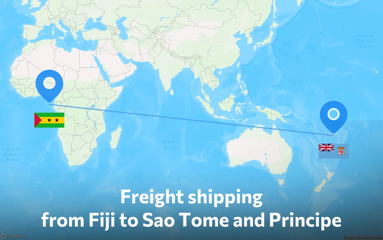 Shipping route from Fiji to Sao Tome and Principe